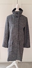 Tom Tailor Ladies Black Grey Wool Winter Coat Jacket M 12 Bnwt