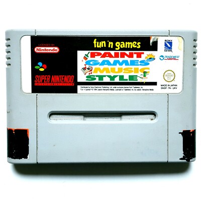 SNES Fun 'n Games Paint Games Music Style Super Nintendo PAL Spiel Modul