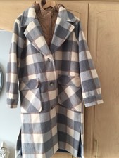 Ladies White Stuff Isobelle Check Hooded Duffle Coat Size 16.new.£165