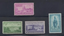1950 WASHINGTON DC 150th ANNIV - CAPITOL, WHITE HOUSE, SUPREME COURT - 4 STAMPS
