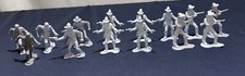 Marx original 1950's 54mm set of 14 Cowboy's in different poses Grey color