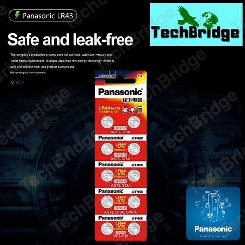 Battery LR44 Panasonic AG13, LR1154, 357 303, SR44, SR44W, SR44SW 5 batteries - Picture 3 of 8