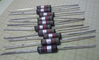 10 résistances carbone 5K1. 1W 10%. NOS. carbon comp resistor