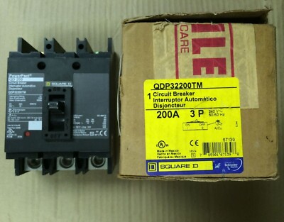 NEW Square D QDP QDP32200TM 3 Pole 200 Amp 240V PowerPact Circuit Breaker NOB