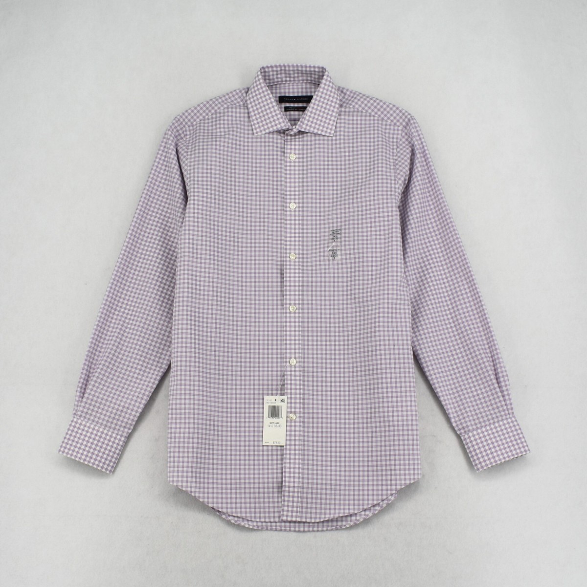 Tommy Hilfiger Dress Shirt Mens Athletic Fit Stretch Button Up Purple 14.5  32/33 | eBay