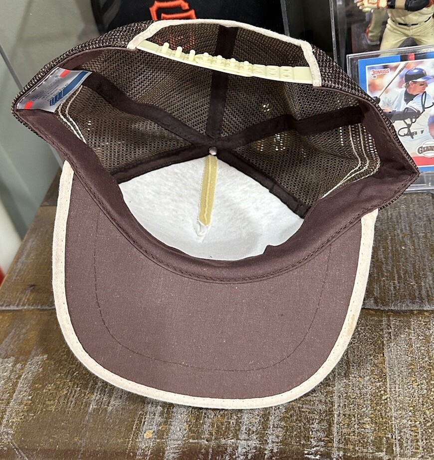 Vintage San Sun 3 Stripe EMS The West Coast People SnapBack Trucker Hat Cap