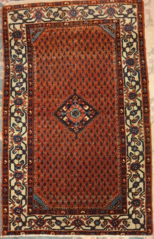 Feiner Handgeknüpfter Antiker Perser Orientteppich 81× 129cm Vintage Traditionel - Bild 3 von 4