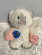 Dakin Bintage Cat Plush White with Mittens Small