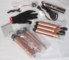 NIB 5 in 1 Hair Curling Iron Wand Set Interchangeable Barrels, Wave Curling Iron