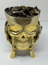 Halloween Skeleton Skull In Hands Candy Plant...
