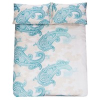 Paisley Duvet Cover Set - Double Teal Paisley Duvet Cover Set - Double Teal