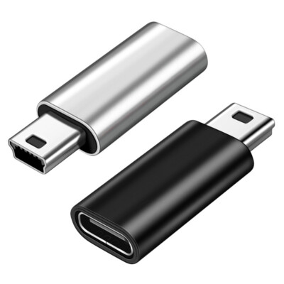 10pcs Metal Type-C to Mini USB Adapter Charging & Data Cable for Old Devices