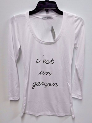 Lilac Maternity Women's Small C'est un Garcon (It's a Boy) T Shirt New