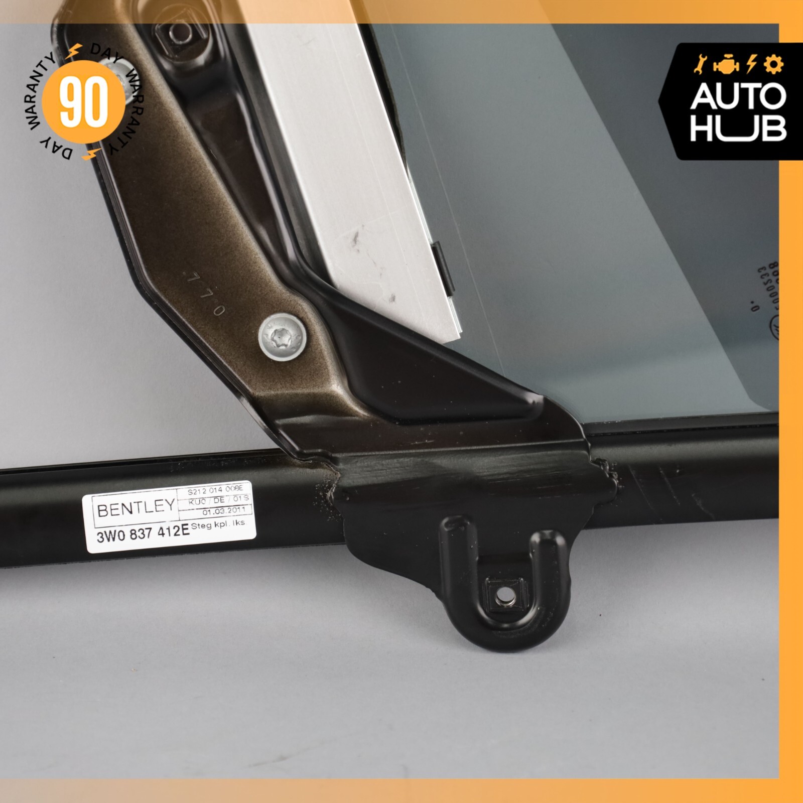 03-17 Bentley Continental GT Front Right Side Door Vent Window Glass OEM 56k