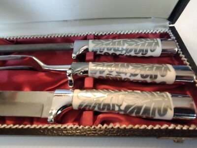 Vintage Durex 3 piece carving set Germany in Case