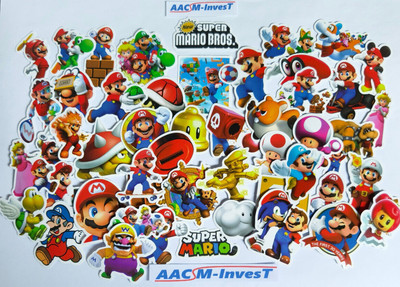 50x Super Mario Bros. Sticker Set Yoshi Peach Toad Aufkleber Fans Geschenk Deko