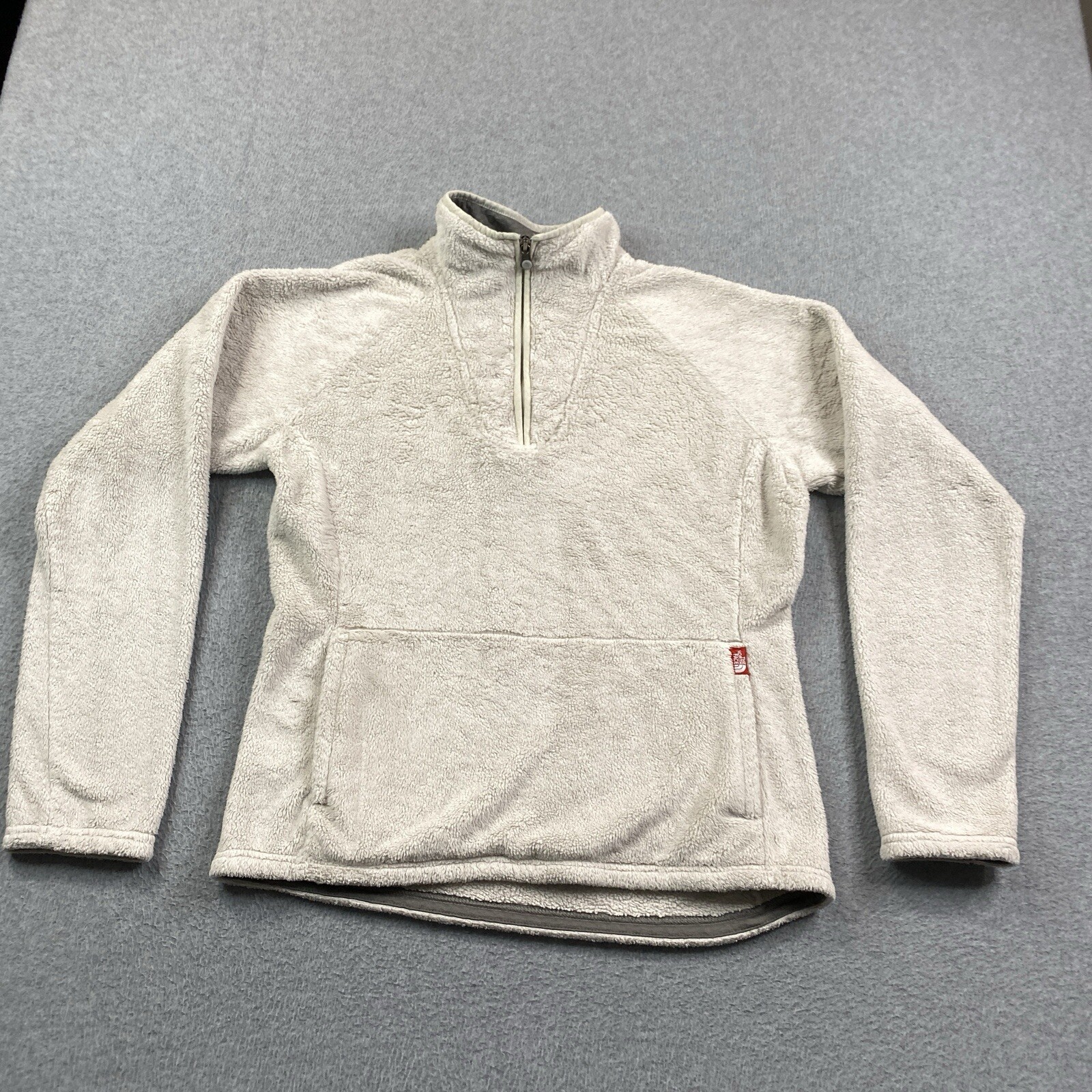 The North Face Sweater Womens Medium Osito Fleece 1/4 Zip Pullover Jacket Gray