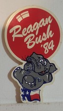 Vintage reagan bush pinback elephant GIANT 4