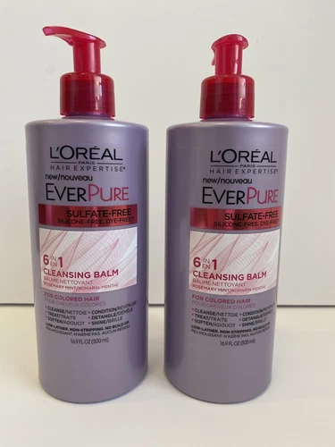 2 X L'OREAL EVERPURE 6-in-1 Cleansing Balm - For Colored Hair 16.9 fl oz