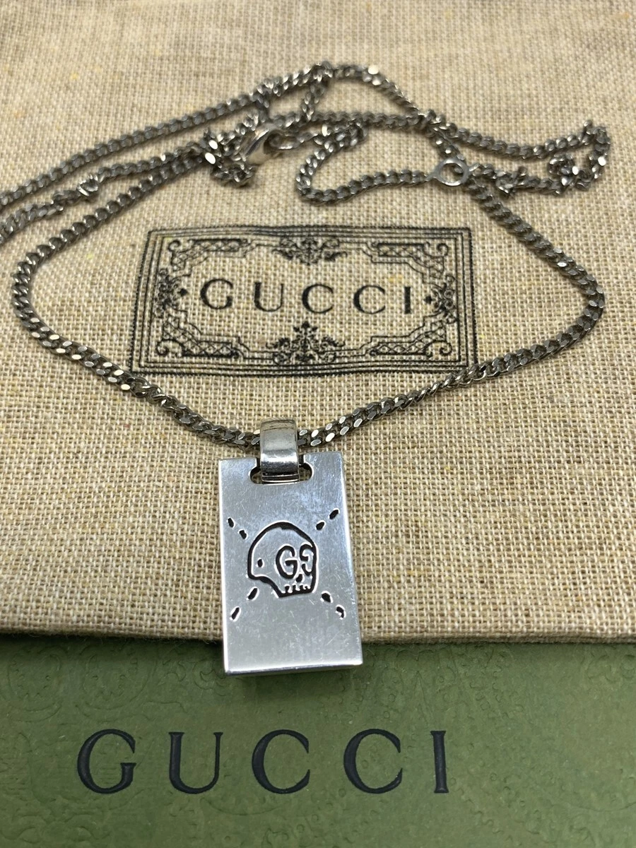 Gucci GG Rope-engraved Sterling-silver Necklace in Metallic for Men