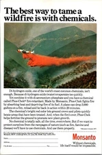 1979 Monsanto Tame A Wildfire With Chemicals Vintage Color Print Ad Ephemera