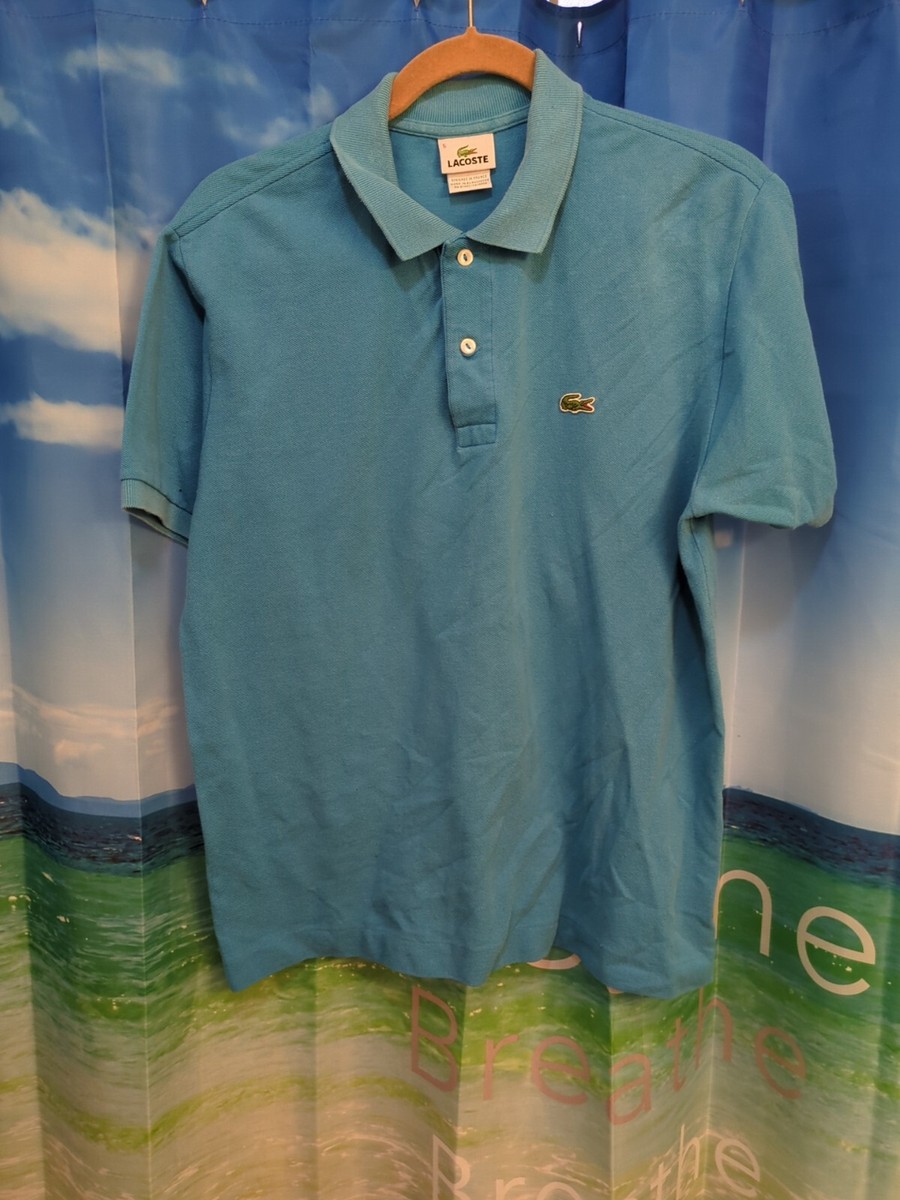 LACOSTE ポロシャツ US 5 Lacoste Polo Shirt Men's Size 5 Short Sleeve Embroidered Logo Blue