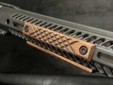 Hard Wood Rail Cover for M-Lok, Walnut, Tread Cut Pattern