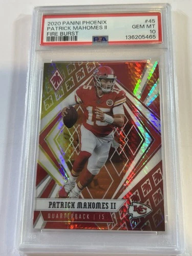 Patrick Mahomes 2020 Panini Phoenix FIRE BURST PSA 10 Gem Mint Color Match !!