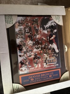 Denver Broncos Back-to-Back Super Bowl Champions XXXII & XXXIII Plaque 1999