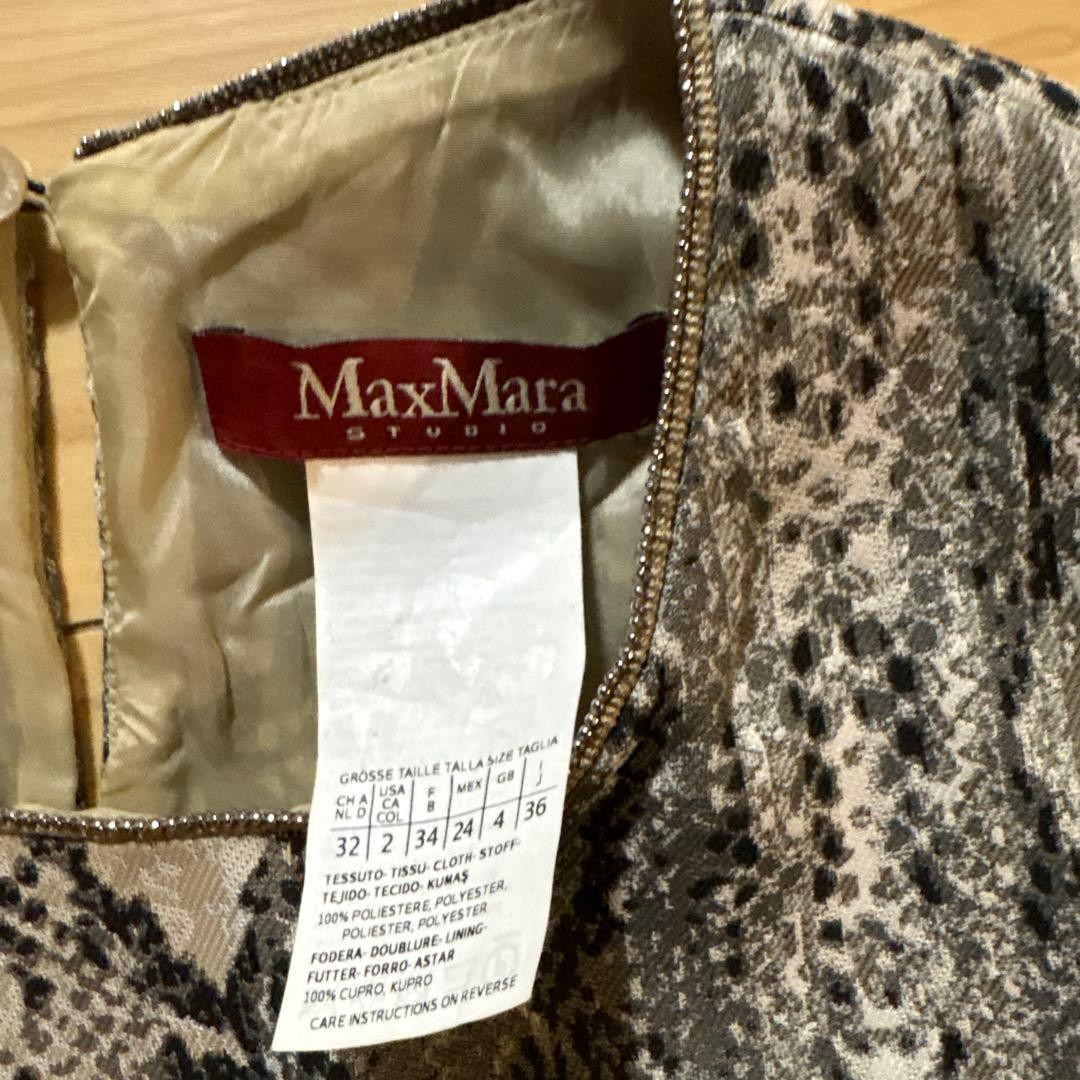 Max Mara Dress Python Pattern Snake Print Dress S… - image 3