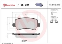 Brembo Bremsbelagsatz, Scheibenbremse P 86 021 FüR Volvo Land Rover