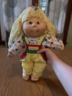 Cabbage patch Kids Blonde Hair Doll VTG Outfit Balloons Retro Earrings