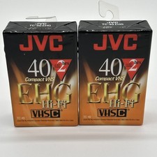 2x JVC Camcorder Compact VHS-C Tapes TC-40 EHGB Hi-Fi SP40  EP 120