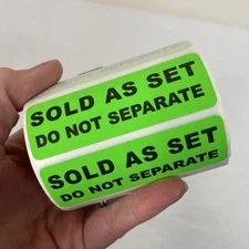 Sold as a Set Do Not Separate Labels Stickers 1 Roll Neon Green A Few Missing