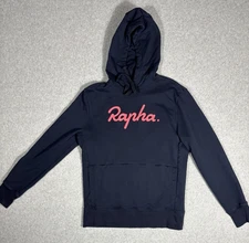 Rapha Hoodie Men's Navy Blue Pink Logo Pullover Embroidered Cycling Size Medium