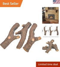 Tronchi a gas in ceramica 3 pezzi - realistici e leggeri per caminetti e pozzi del fuoco