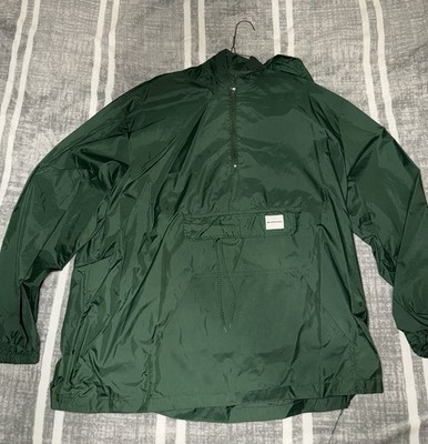 MKI MIYUKI ZOKU Green 1/4 Zip Jacket XL Men Zipper Logo Drawstring Accent