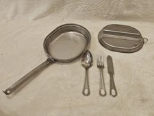 1982 Stainless Steel US Army Soldiers Complete Mess Kit With All Silverware