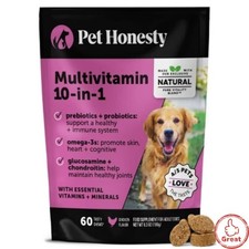 Pet Honesty Multivitamin 10-in-1 Chicken Flavor Supplement for Dog - 60ct