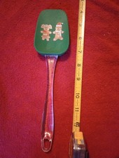 New Holiday Time Christmas Green Silicone Spatula With Gingerbread Man & Woman