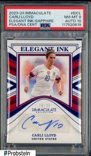 2023-24 Immaculate Soccer Sapphire Carli Lloyd 6/25 PSA 8 PSA/DNA AUTO 10
