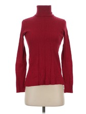Red Women Red Turtleneck Sweater S