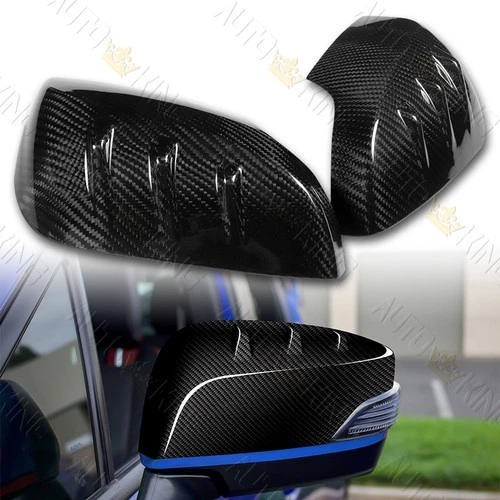 FIT 15-21 SUBARU WRX STI REAL CARBON FIBER SIDE VIEW MIRROR COVER CAP TRIM PAIR