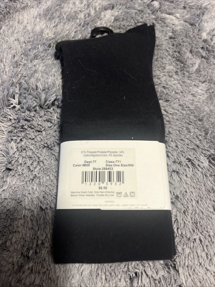 Ann Taylor LOFT Bota Calcetines Negros Talla Única NUEVO Mezcla Algodón Foto 2 de 2