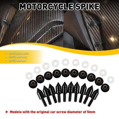 10Pcs Windscreen Windshield Motorcycle Spike Bolts 5MM Wind Bolt screen Screw