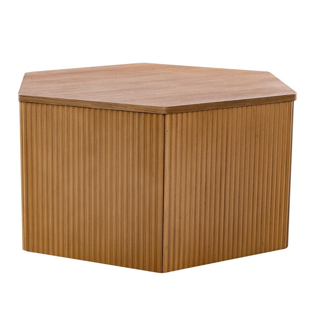 Fluted Hexagon Coffee Table: Modern Design & Quality Craftsmanship