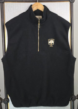 STRAIGHT DOWN x RICH HARVEST FARMS Mens Large 1/4 Zip Vest Sweater Fleece Black