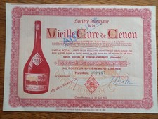 Alte  Wein Aktie 2500 Francs 1952 Frankreich Vieille Cure de Cenon Bordeaux