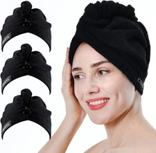 3Pack Microfiber Hair Towels, Wrap for Women Drying Towel, Turban , Curly Hair -