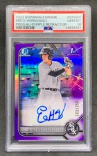 2022 Bowman Chrome ERICK HERNANDEZ Purple Refractor Auto SP /250 Gem Mint PSA 10